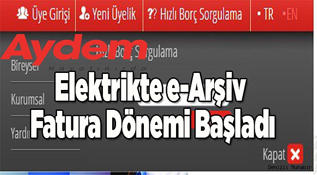 Elektrikte e-Arşiv Fatura Dönemi Başladı