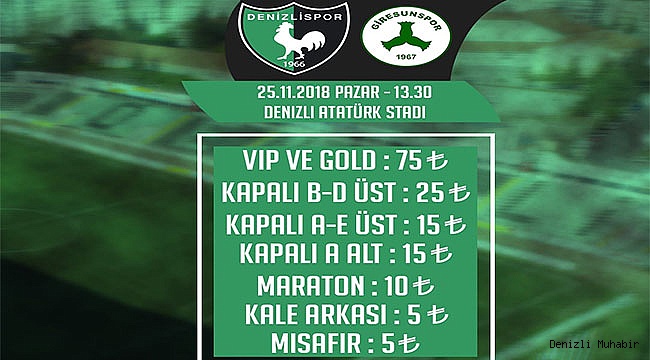 Giresunspor Maçı Biletleri Satışta!