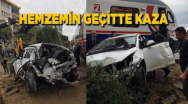 Hemzemin geçitte kaza. 1 Yaralı