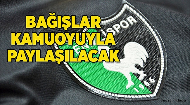 KULÜBE GELEN BAĞIŞLAR KAMUOYU İLE PAYLAŞILACAK