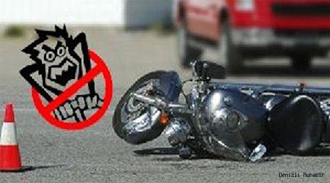 MOTOSİKLETi İLE TAKLA ATTI
