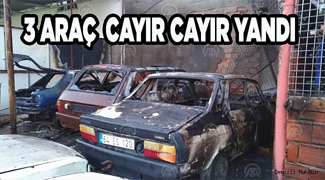 3 ARAÇ CAYIR CAYIR YANDI