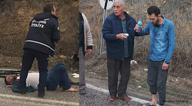 Denizli'de trafik kazası: 3 yaralı