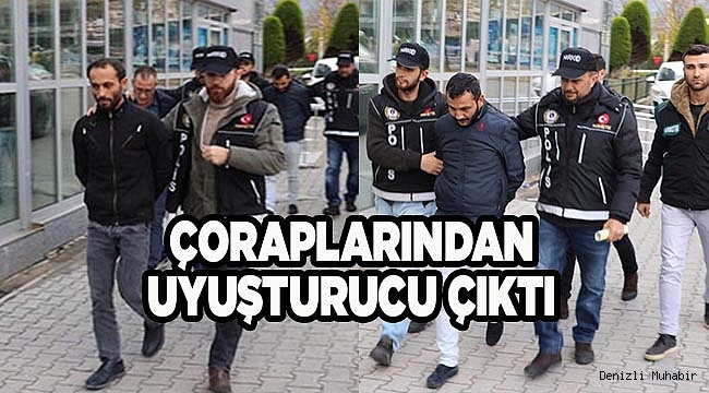 Uyuşturucuyu çoraba saklamışlar