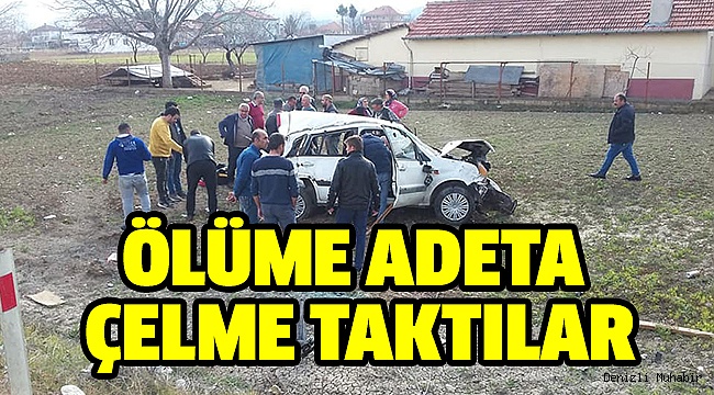 ACIPAYAM’DA OTOMOBİL TARLAYA UÇTU: 3 YARALI