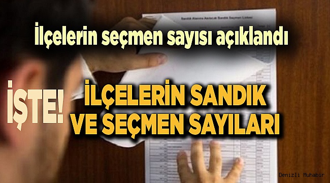 İlçe İlçe Oy Kullanacakların Sayısı Açıklandı
