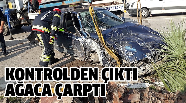 PAMUKKALE’DE TRAFİK KAZASI: 1 YARALI