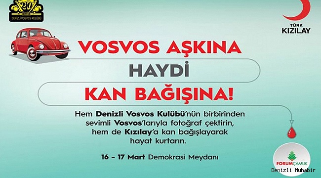 FORUM ÇAMLIK VE VOSVOS KULÜBÜ'NDEN  KIZILAY'A DESTEK