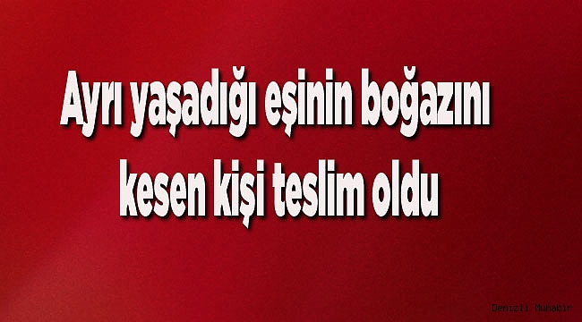 Ayrı yaşadığı eşinin boğazını kesen kişi teslim oldu