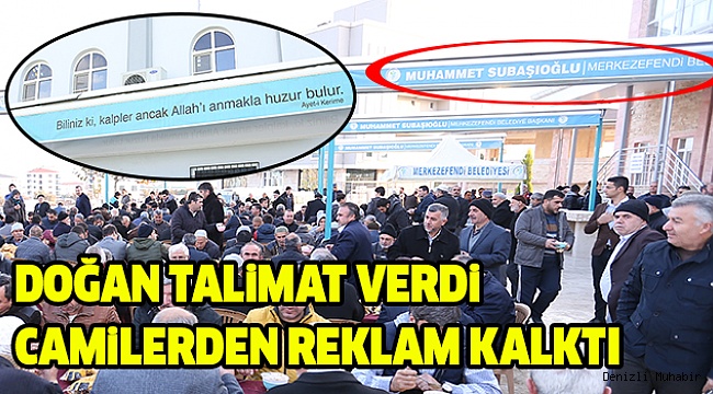 Cami tentelerinden Subaşıoğlu’nun ismi kalktı