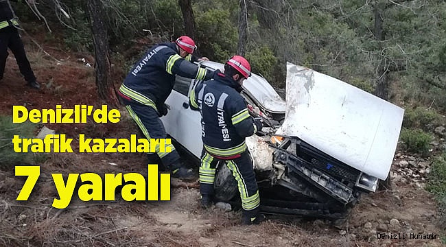 Denizli'de trafik kazaları: 7 yaralı