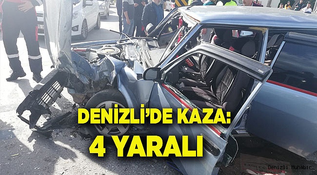 Denizli'de trafik kazası: 4 yaralı