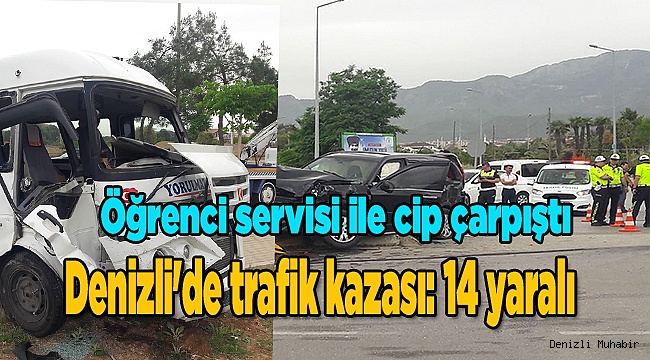 Denizli'de trafik kazası: 14 yaralı