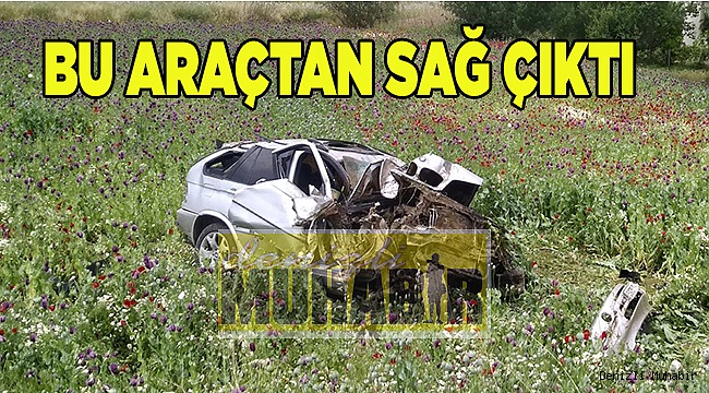 Hurdaya dönen araçtan sağ çıktı