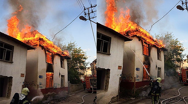 Alevler, yandaki evleri de tehdit etti