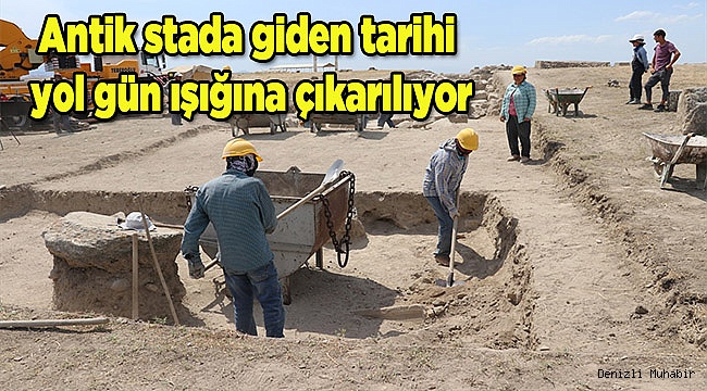 Antik stada giden tarihi yol gün ışığına çıkarılıyor