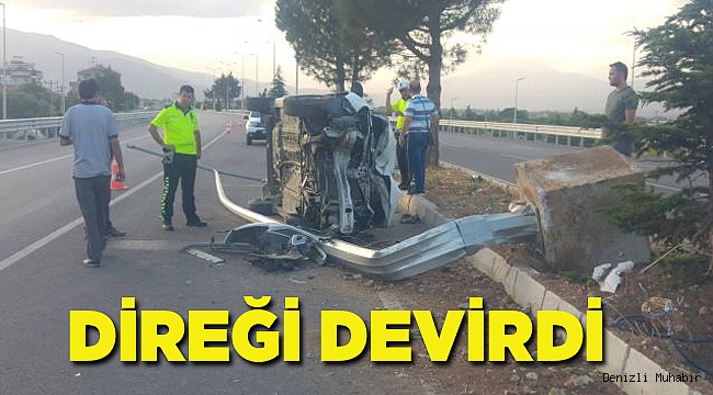 Aydınlatma direğine çarparak durabildi