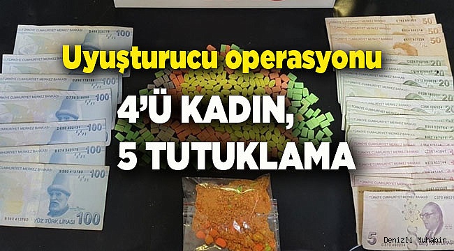 Denizli'deki uyuşturucu operasyonunda 5 tutuklama