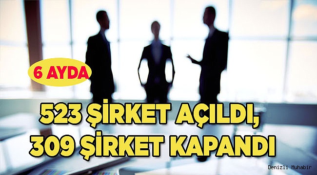 523 ŞİRKET AÇILDI, 309 ŞİRKET KAPANDI