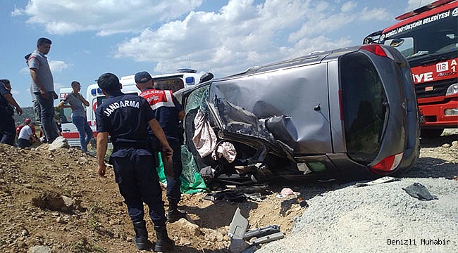 Denizli'de otomobil devrildi: 1 yaralı