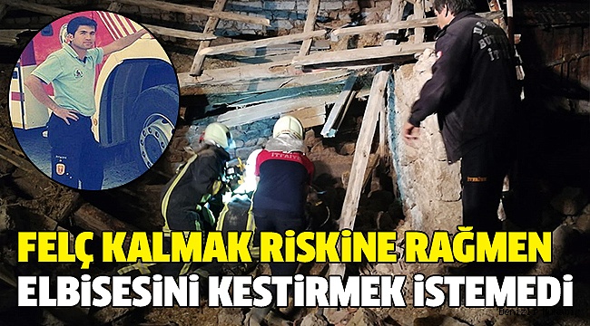 Göçük Altında Kalan İtfaiyeciden Alkışlanacak Hareket