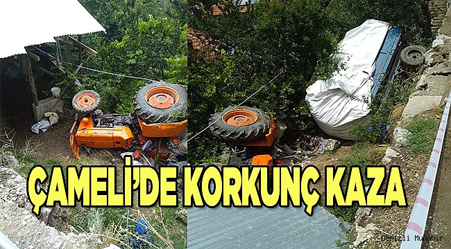Yüklü traktör duvardan uçtu: 5 yaralı