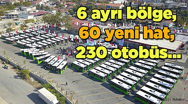 6 ayrı bölge, 60 yeni hat, 230 otobüs...