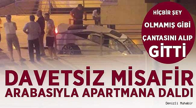 Aracıyla Apartman Kapısına Daldı. Ben İyiyim Diyerek Olay Yerini Terk Etti