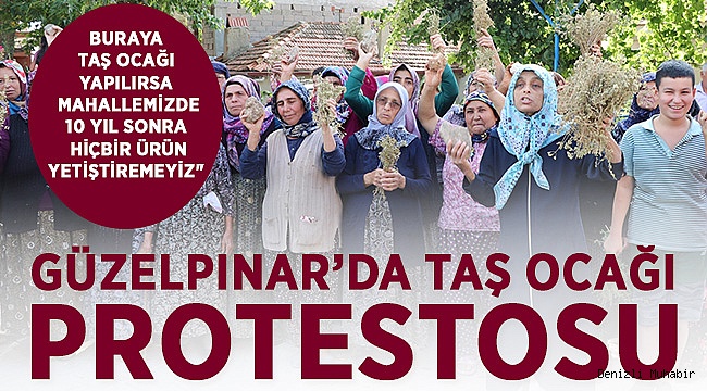 Denizli'de taş ocağı protestosu