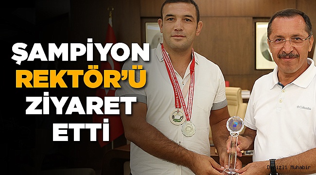 PAÜ’lü Şampiyon Güreşçiden Rektör Bağ’a Ziyaret