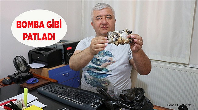 Şarj cihazı, masanın üzerindeyken patladı