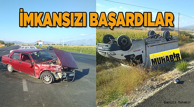 Trafiğe kapalı yolda çarpıştılar