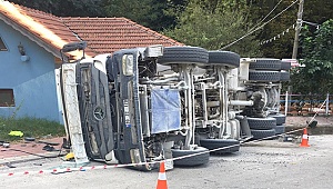 Koca Beton Mikseri Yan Yattı! 1 Yaralı