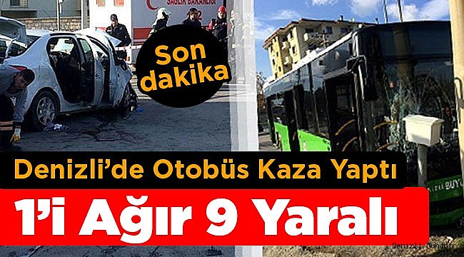 Belediye Otobüsü Otomobil ile çarpıştı