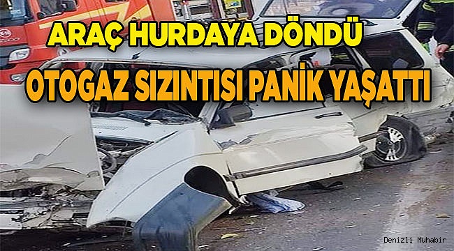 Binek otomobil hurdaya döndü.