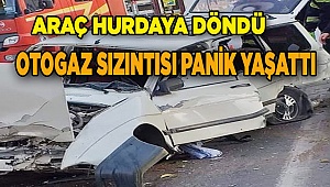 Binek otomobil hurdaya döndü.