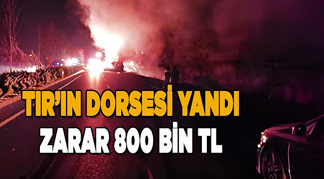 Denizli'de tekstil ürünleri taşıyan tırın dorsesi yandı