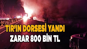 Denizli'de tekstil ürünleri taşıyan tırın dorsesi yandı