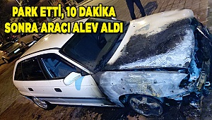Parktan 10 dakika sonra yanmaya başladı