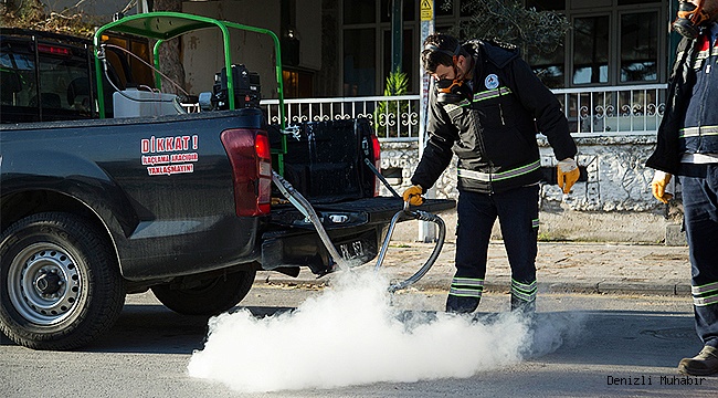 PAMUKKALE’DE SİVRİSİNEKLE MÜCADELE SÜRÜYOR
