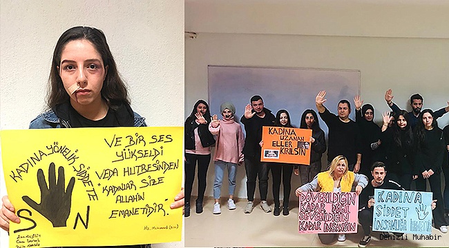 PAÜ Bekilli MYO Öğrencileri “Kadına Yönelik Şiddete Hayır” Dedi
