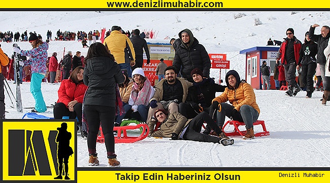 Denizli Kayak Merkezi'nde hafta sonu yoğunluğu yaşandı