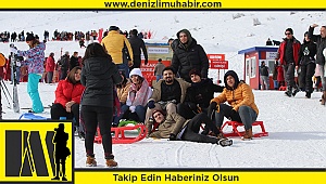 Denizli Kayak Merkezi'nde hafta sonu yoğunluğu yaşandı