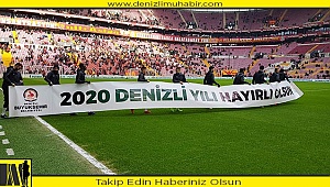 Denizlispor, Galatasaray maçına '2020 Denizli Yılı' pankartıyla çıktı