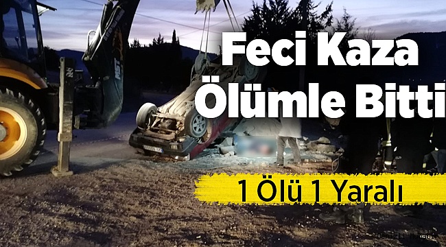 Kum yığınına çarptı, takla açtı