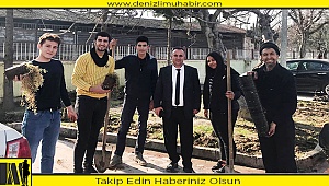 Sarayköy'de öğretmen ve öğrenciler okulları için kolları sıvadı