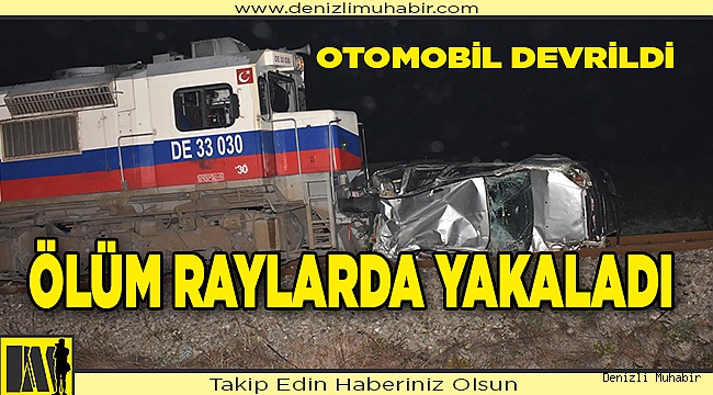 Demir yoluna devrilen otomobilin sürücüsü öldü