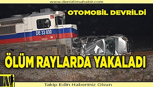 Demir yoluna devrilen otomobilin sürücüsü öldü