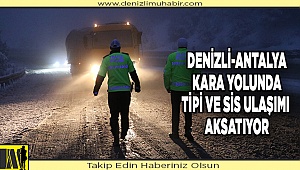 Denizli-Antalya kara yolunda tipi ve sis ulaşımı aksatıyor