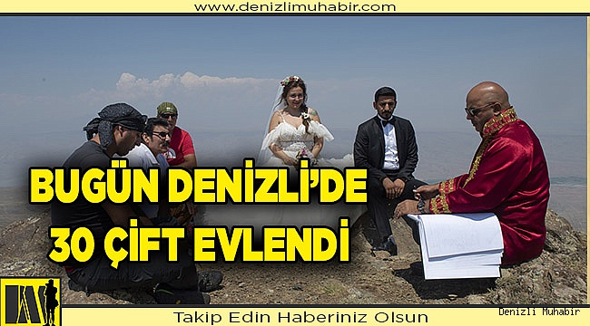 Denizli'de 30 çift 14 Şubat Sevgililer Günü'nde dünya evine girdi